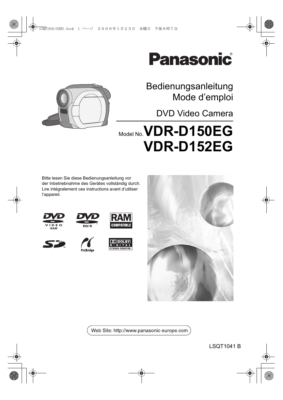 Panasonic VDRD152EG User Manual | 232 pages