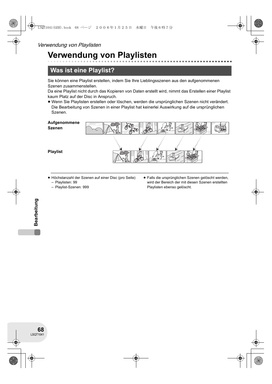 Verwendung von playlisten, Was ist eine playlist | Panasonic VDRD152EG User Manual | Page 68 / 232