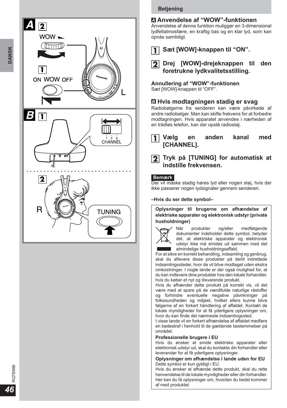 Panasonic RPWF940 User Manual | Page 46 / 80