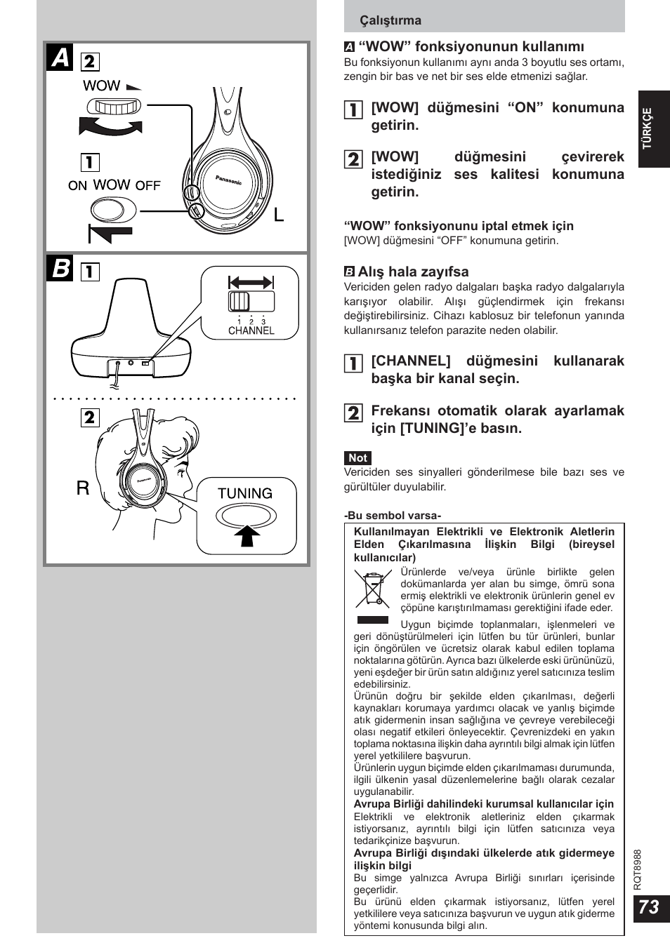 Panasonic RPWF940 User Manual | Page 73 / 80