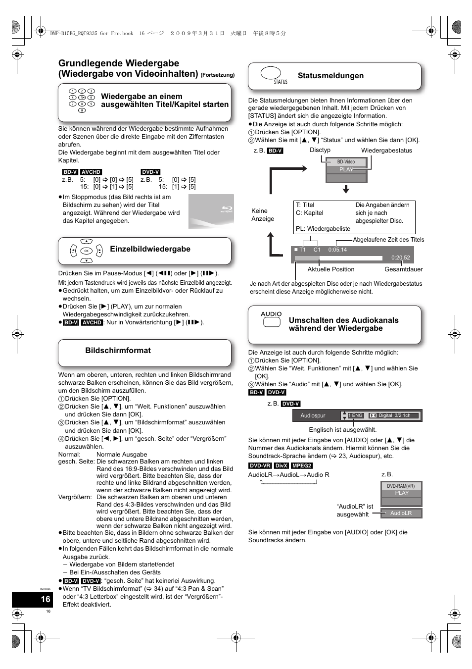 Panasonic DMPB15 User Manual | Page 16 / 100