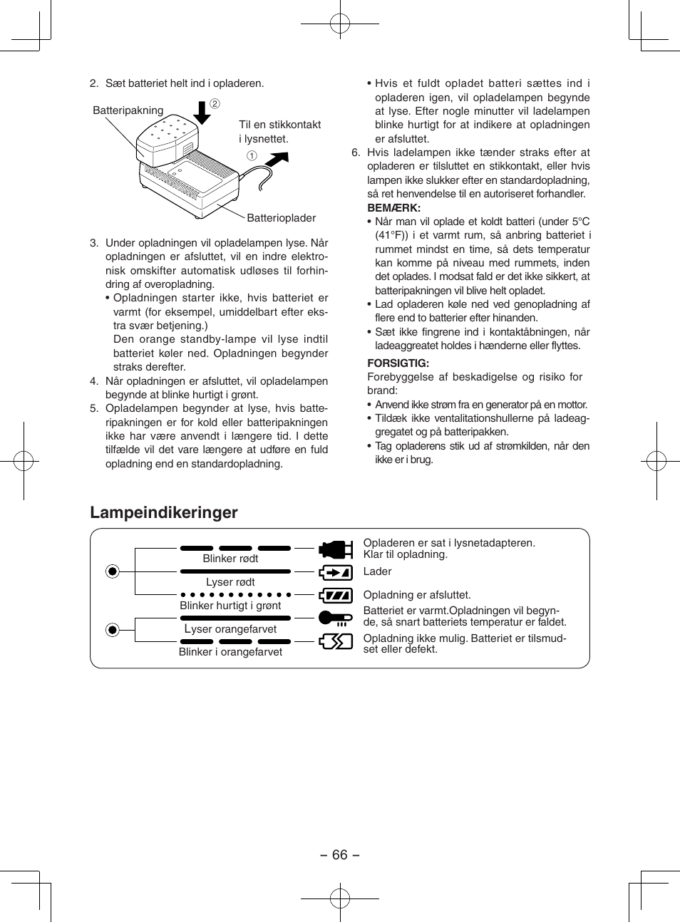 Lampeindikeringer | Panasonic EY3551GQW User Manual | Page 66 / 120