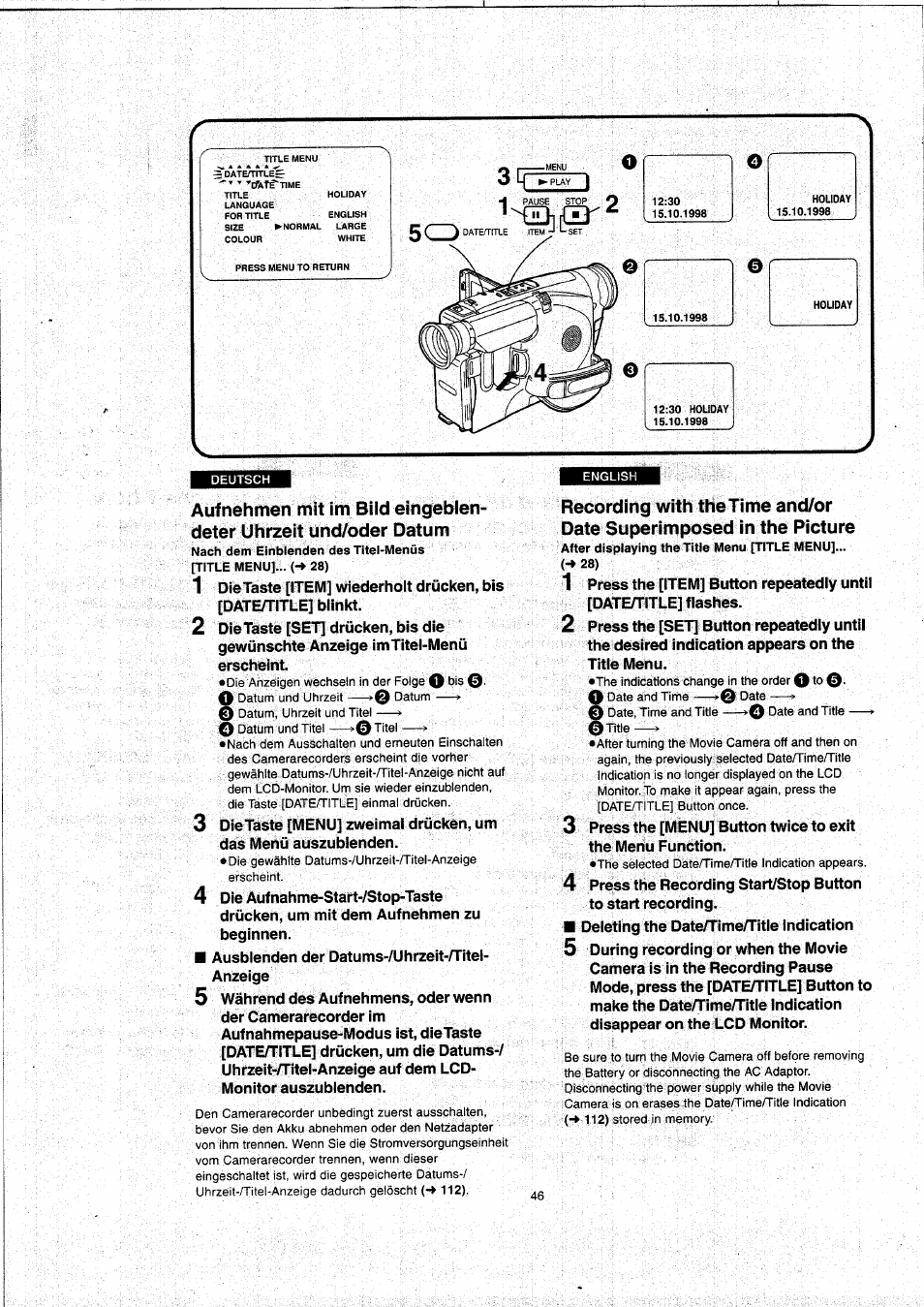 Panasonic NVVX22EG User Manual | Page 46 / 154