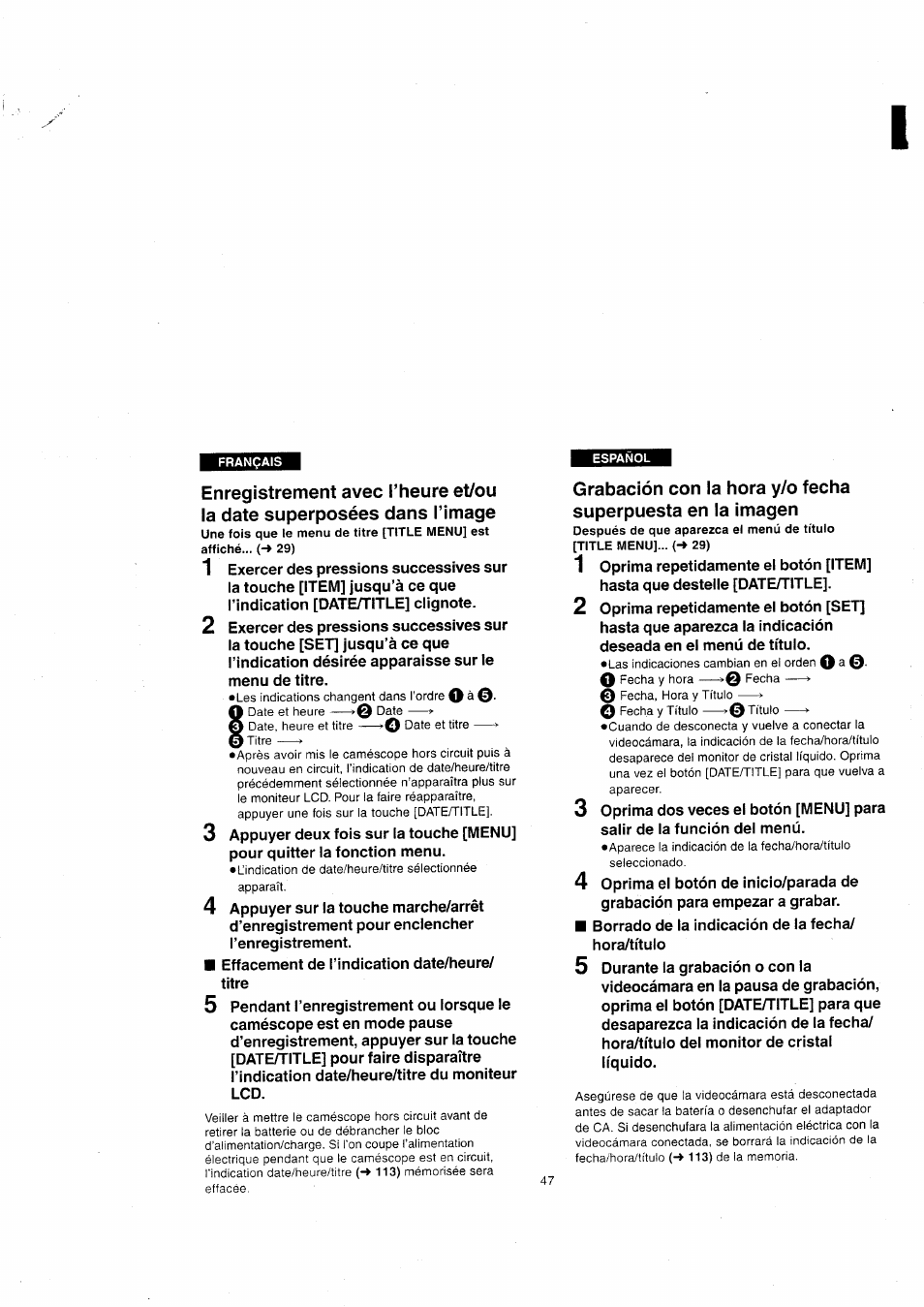 Panasonic NVVX22EG User Manual | Page 47 / 154