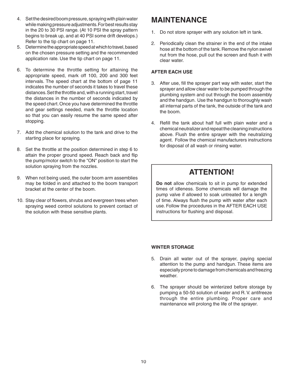 Maintenance, Attention | Agri-Fab 45-0325 User Manual | Page 10 / 16