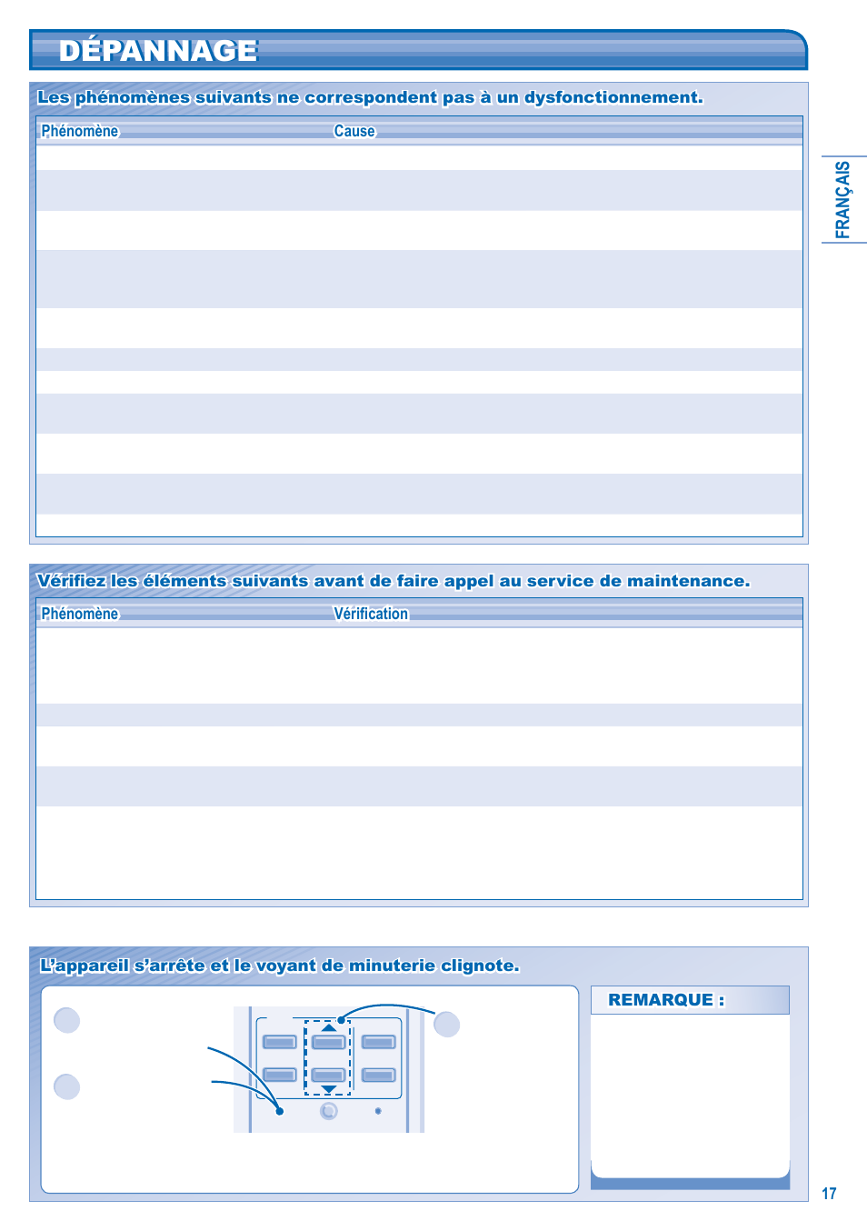 Dépannage dépannage | Panasonic CSE15HD3EA User Manual | Page 17 / 76