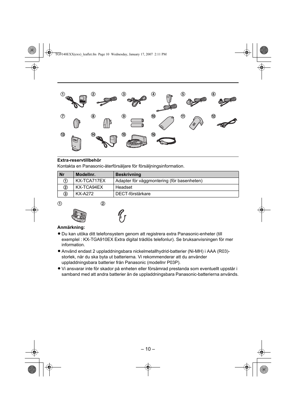 Panasonic KXTG9140EXX User Manual | Page 10 / 16