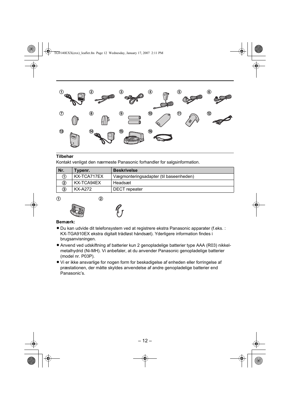 Panasonic KXTG9140EXX User Manual | Page 12 / 16