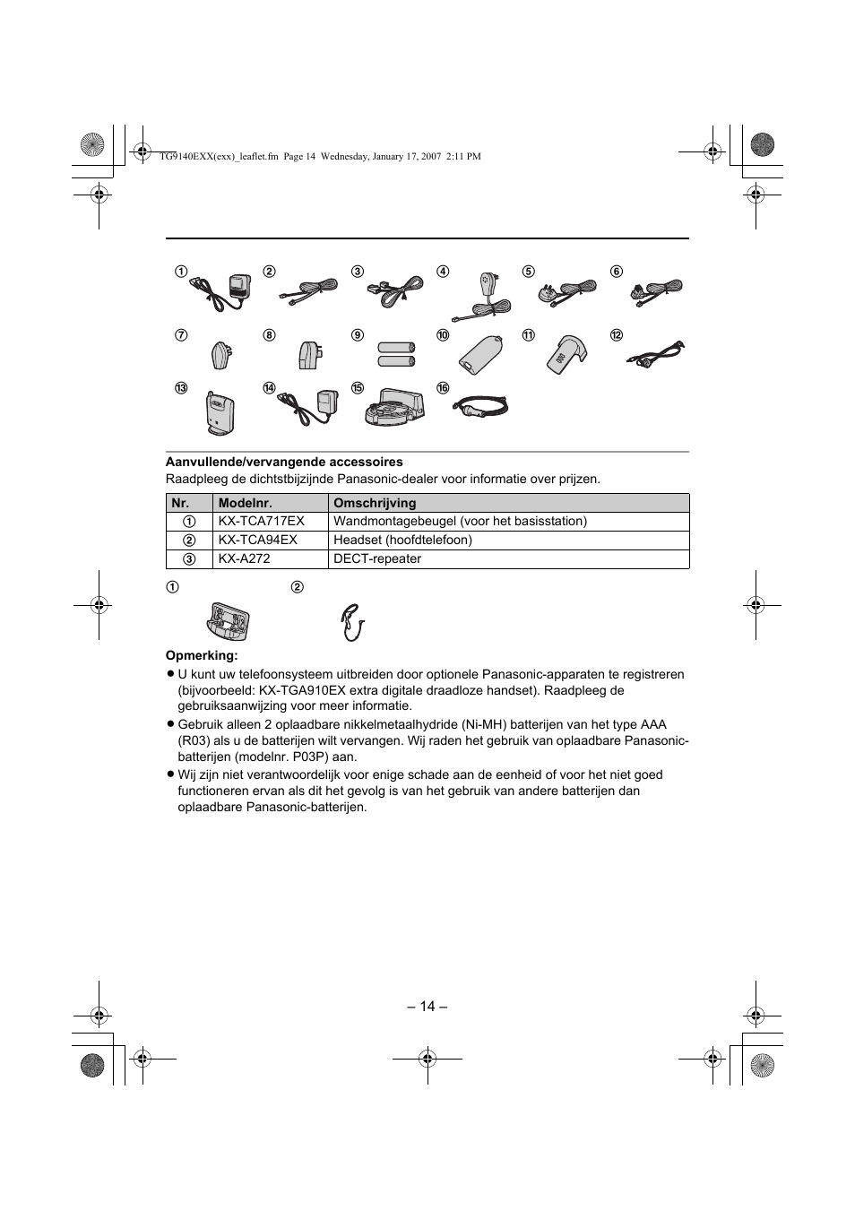 Panasonic KXTG9140EXX User Manual | Page 14 / 16