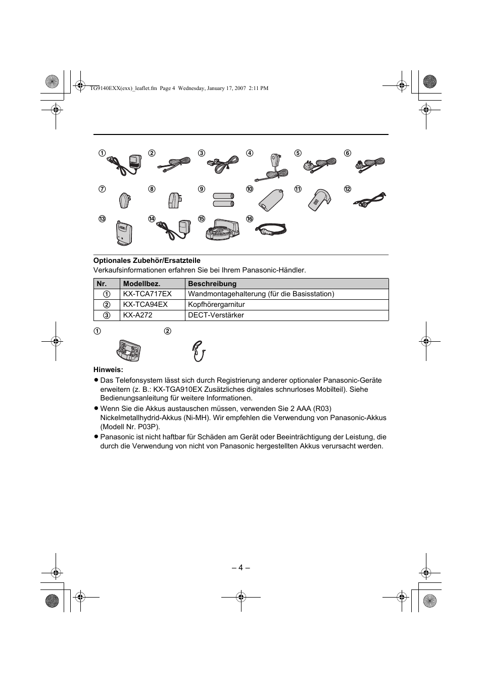 Panasonic KXTG9140EXX User Manual | Page 4 / 16