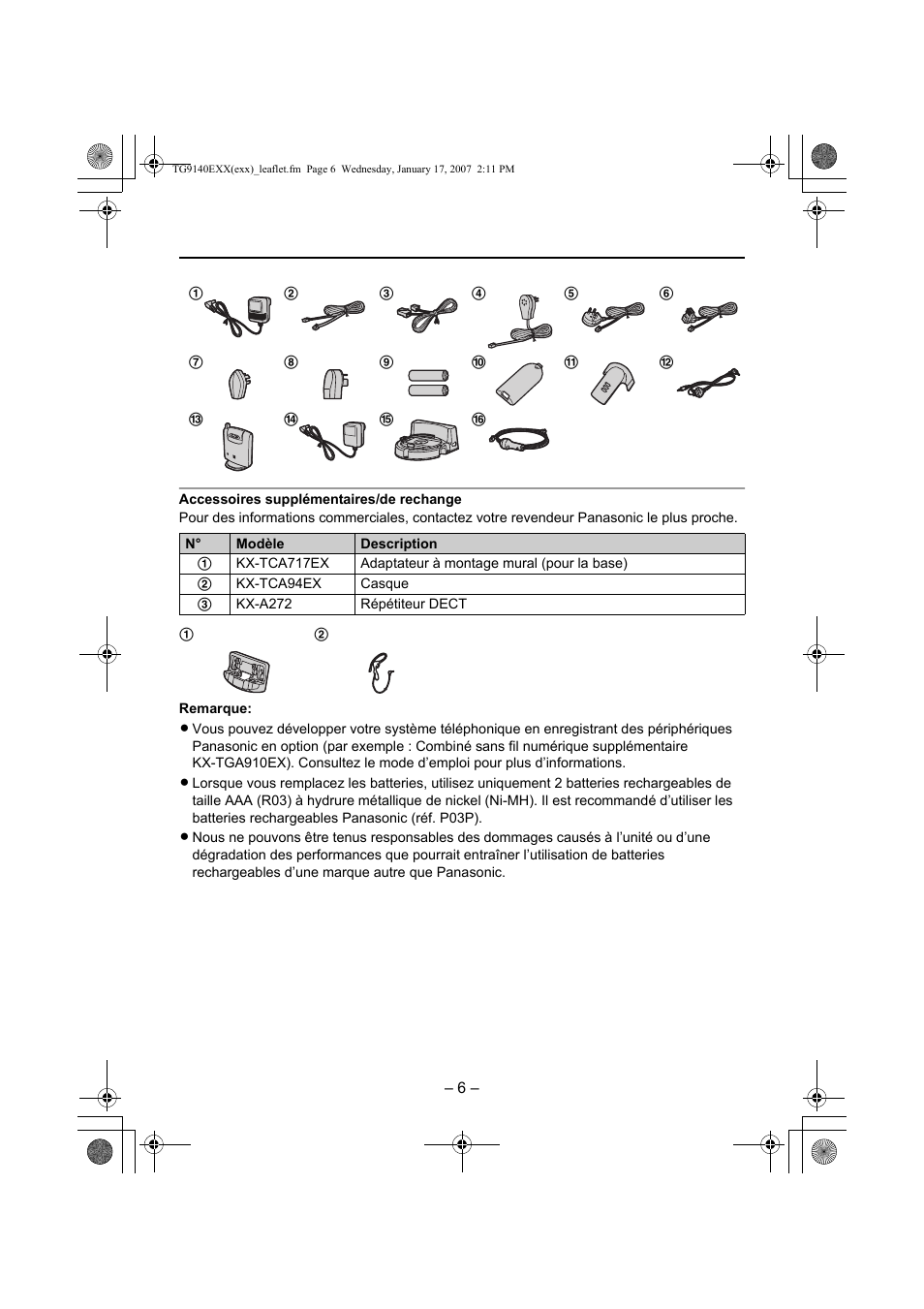 Panasonic KXTG9140EXX User Manual | Page 6 / 16
