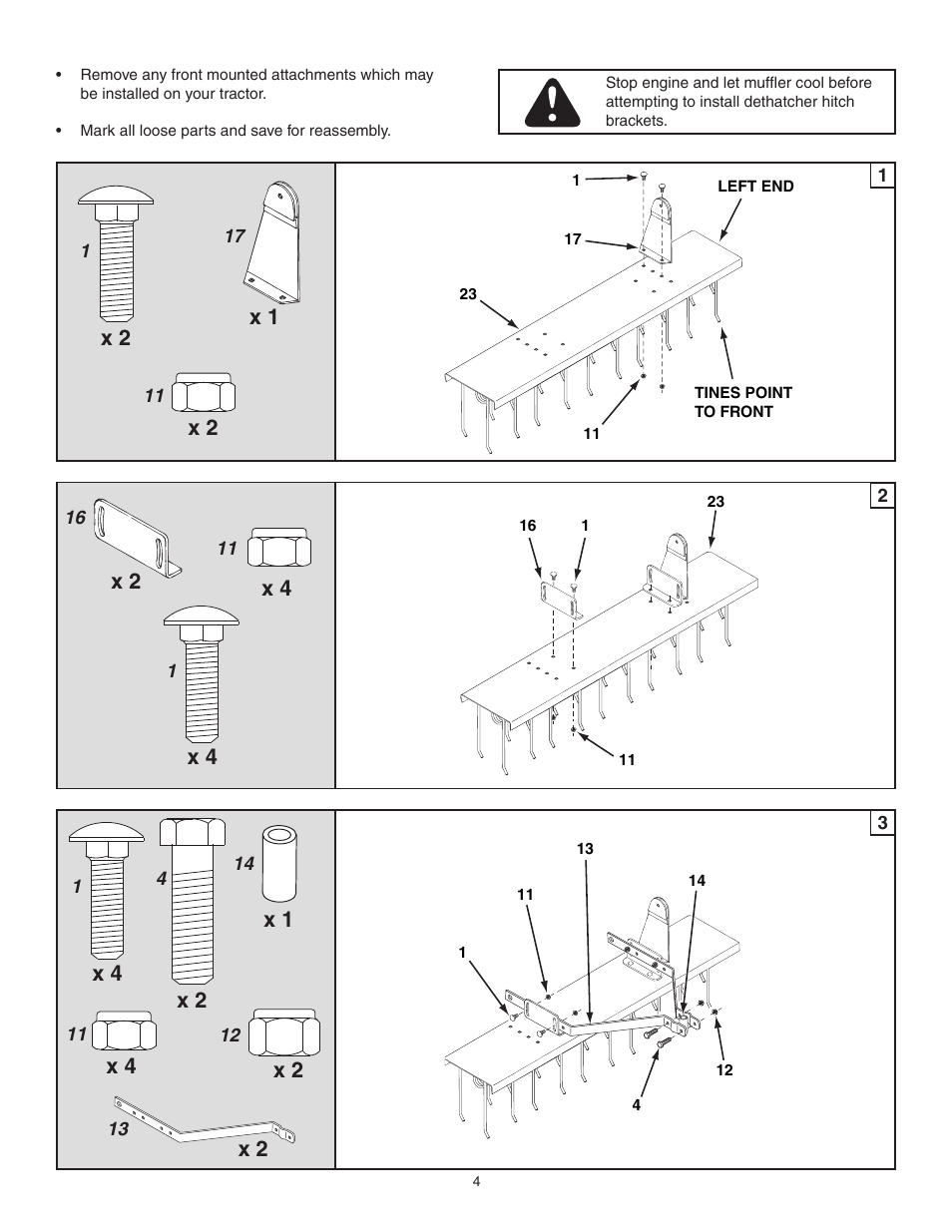 X 2 x 4 | Agri-Fab 45-0438 User Manual | Page 5 / 13