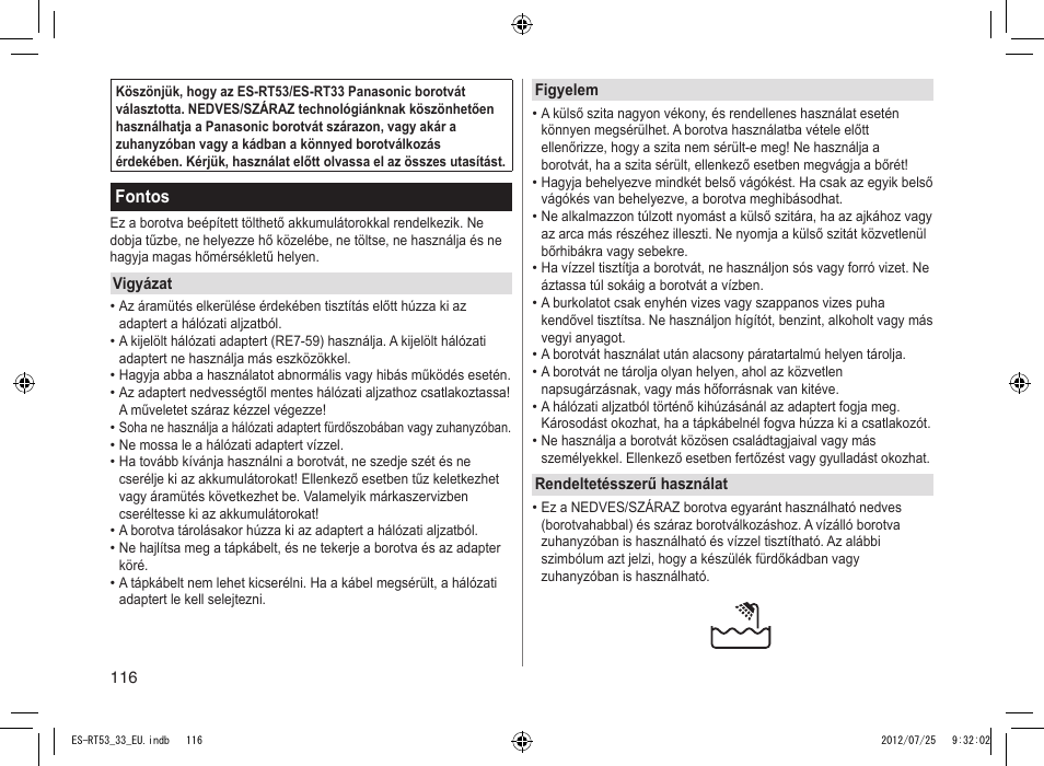 Panasonic ESRT53 User Manual | Page 116 / 142