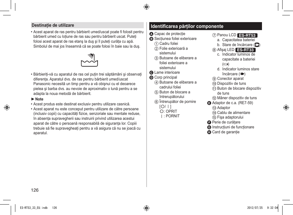Panasonic ESRT53 User Manual | Page 126 / 142