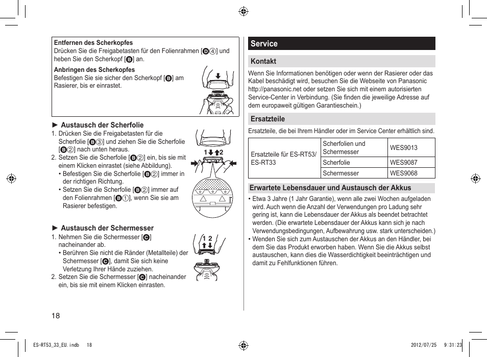 Panasonic ESRT53 User Manual | Page 18 / 142