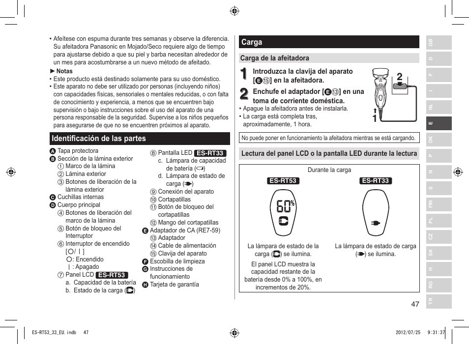 Panasonic ESRT53 User Manual | Page 47 / 142