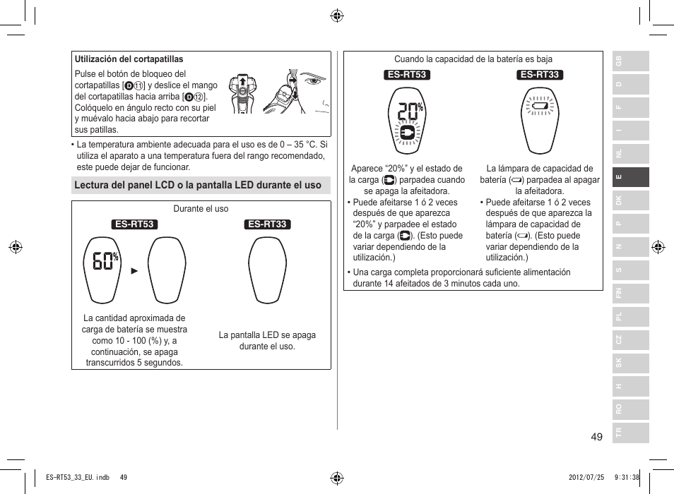 Panasonic ESRT53 User Manual | Page 49 / 142