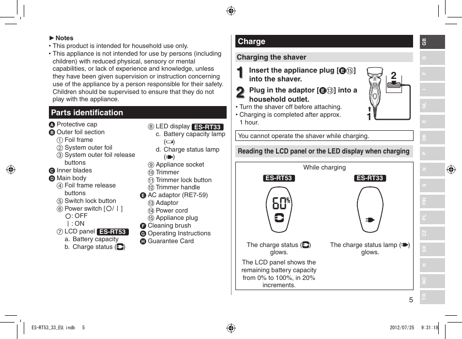 Panasonic ESRT53 User Manual | Page 5 / 142