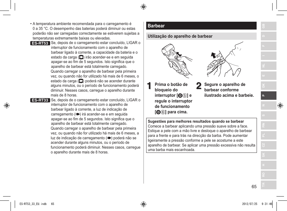 Panasonic ESRT53 User Manual | Page 65 / 142