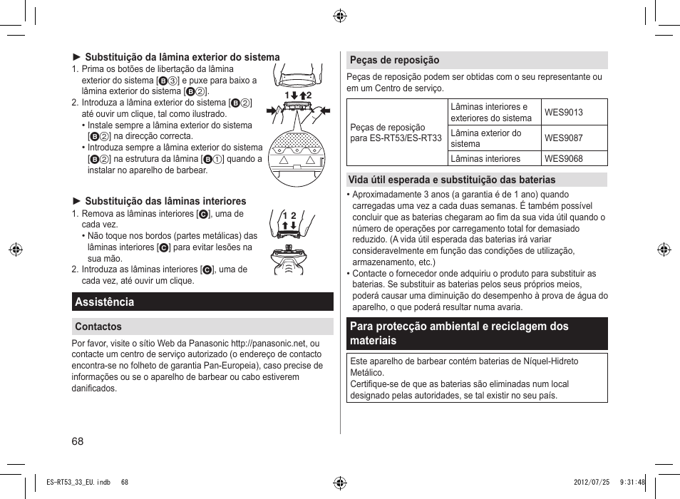 Panasonic ESRT53 User Manual | Page 68 / 142