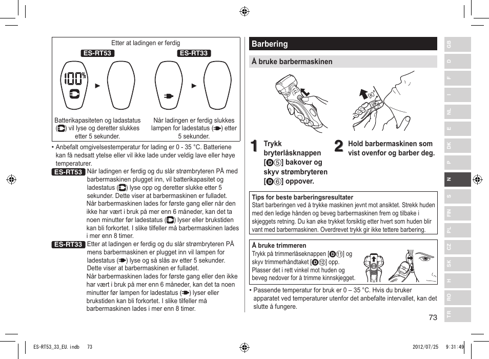 Panasonic ESRT53 User Manual | Page 73 / 142
