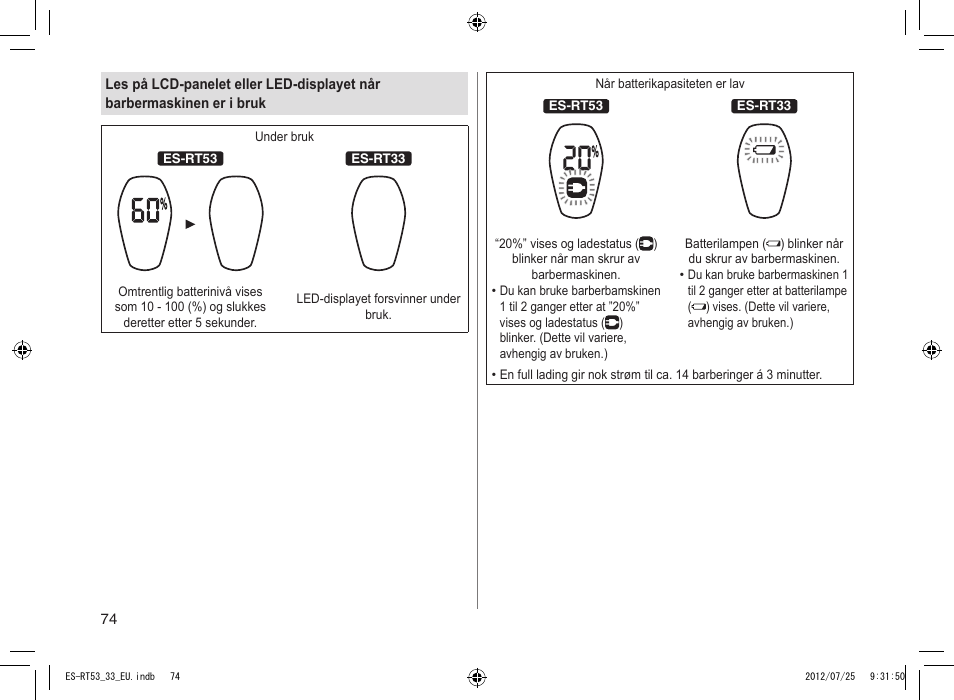 Panasonic ESRT53 User Manual | Page 74 / 142