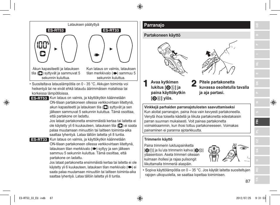 Panasonic ESRT53 User Manual | Page 87 / 142