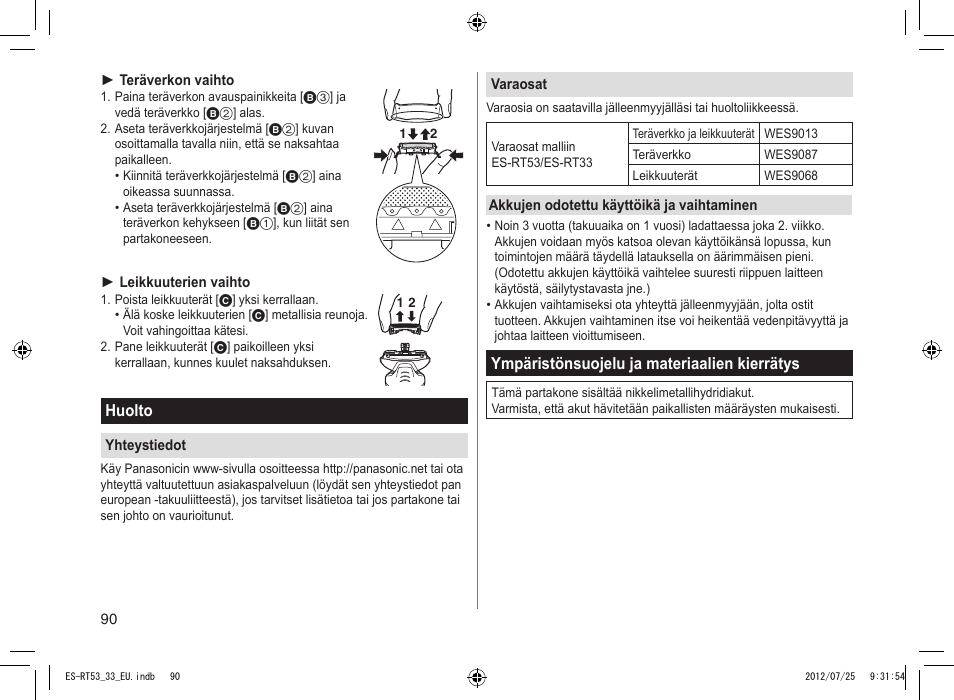 Panasonic ESRT53 User Manual | Page 90 / 142