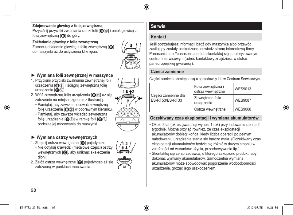 Panasonic ESRT53 User Manual | Page 98 / 142
