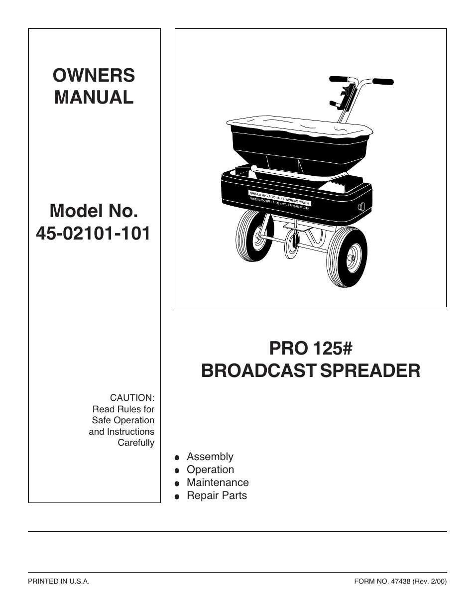 Agri-Fab PRO 125 User Manual | 12 pages