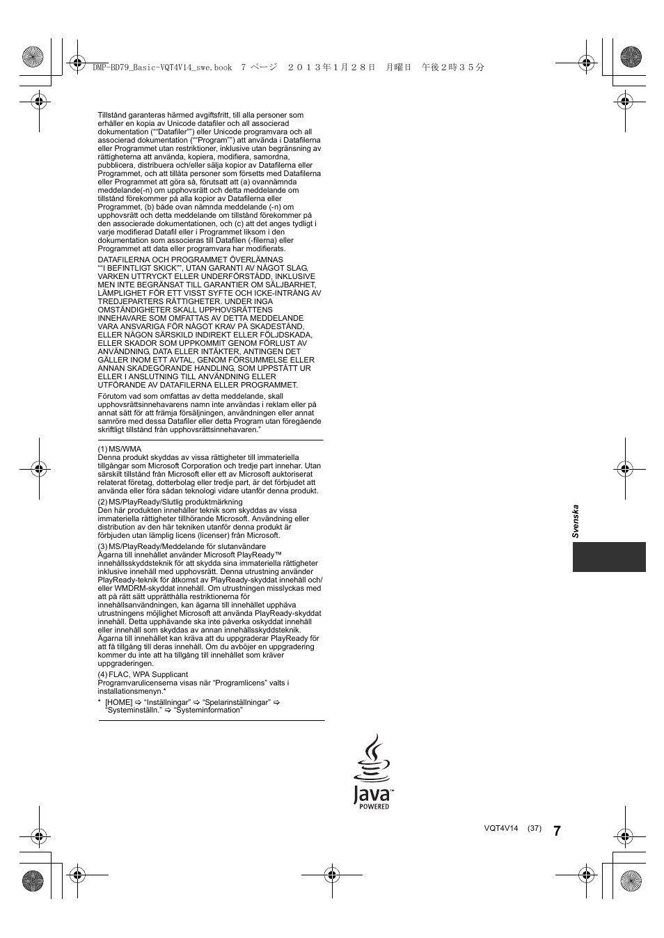 Panasonic DMPBD79EG User Manual | Page 37 / 68