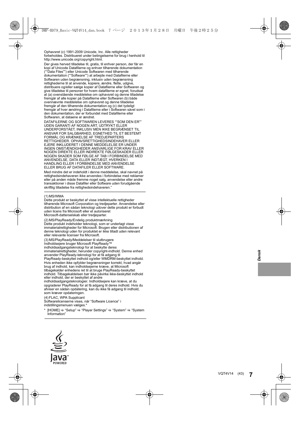 Panasonic DMPBD79EG User Manual | Page 43 / 68