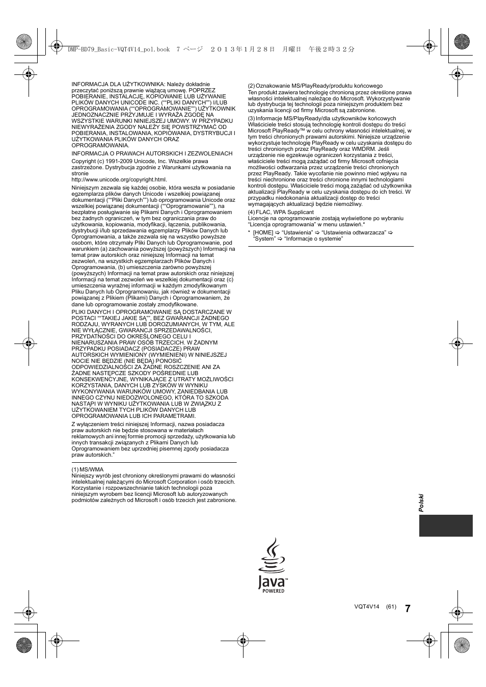 Panasonic DMPBD79EG User Manual | Page 61 / 68
