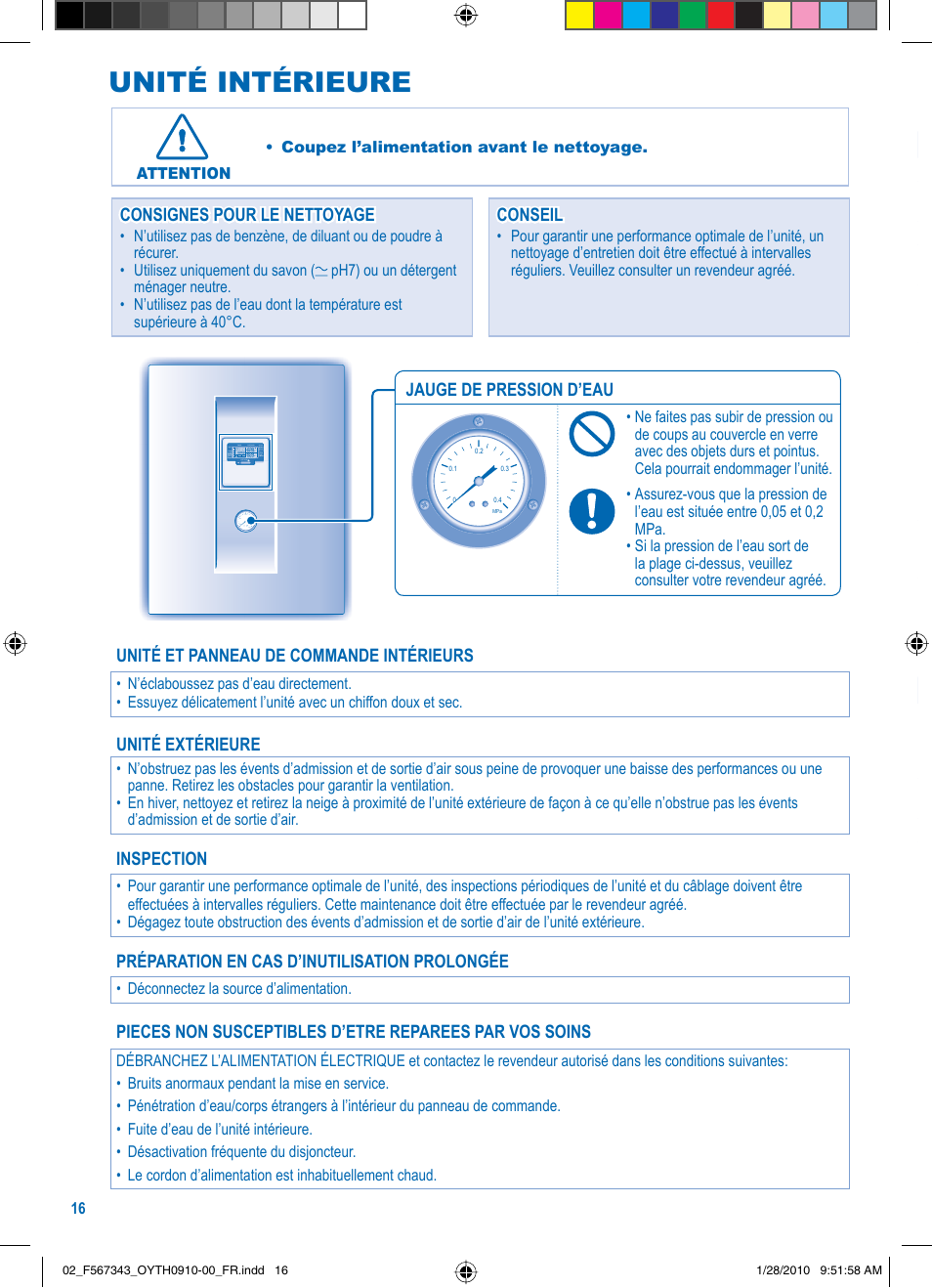 Unité intérieure | Panasonic LIAC7IM3 User Manual | Page 16 / 36