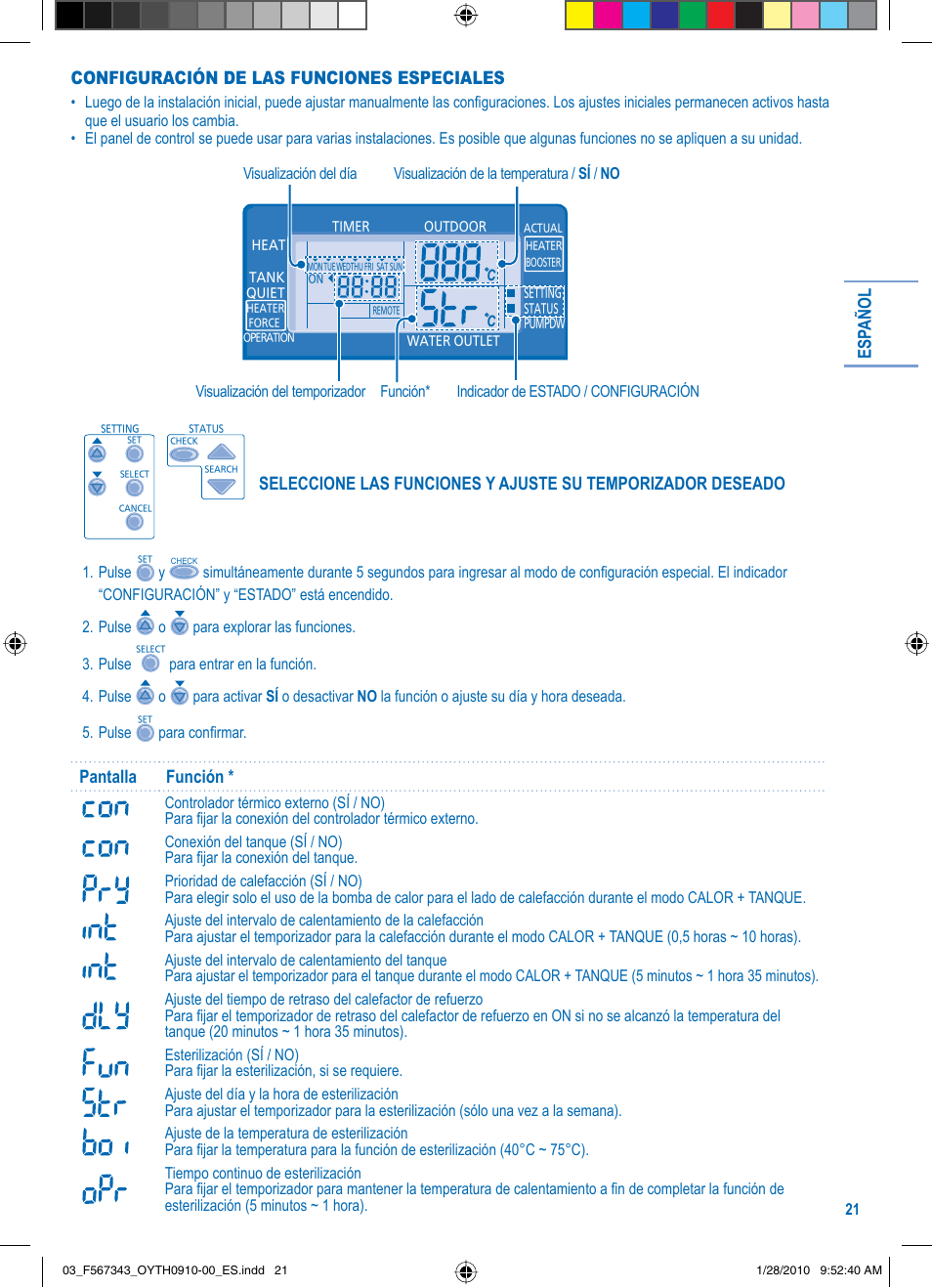 Pantalla función | Panasonic LIAC7IM3 User Manual | Page 21 / 36