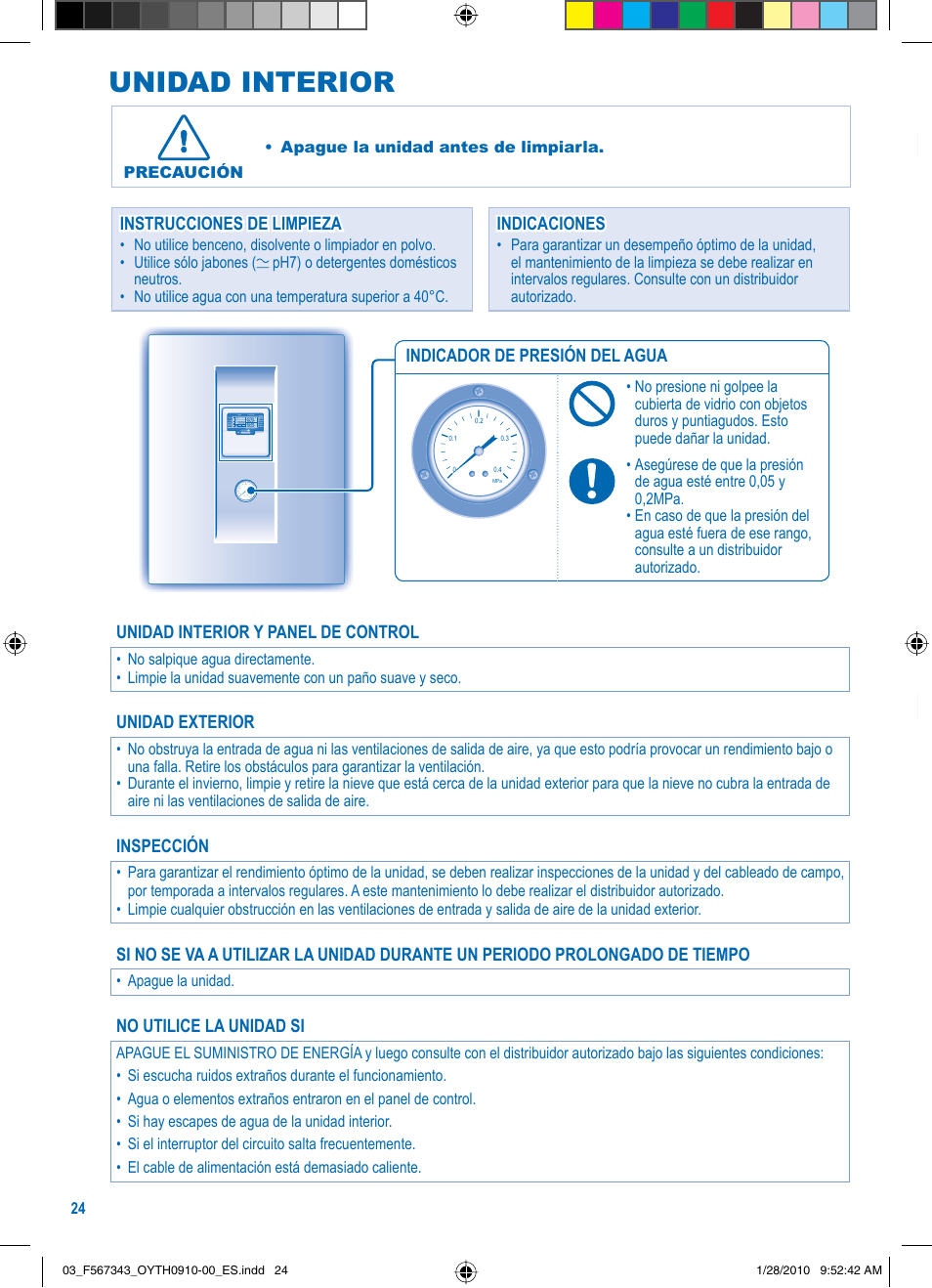 Unidad interior | Panasonic LIAC7IM3 User Manual | Page 24 / 36