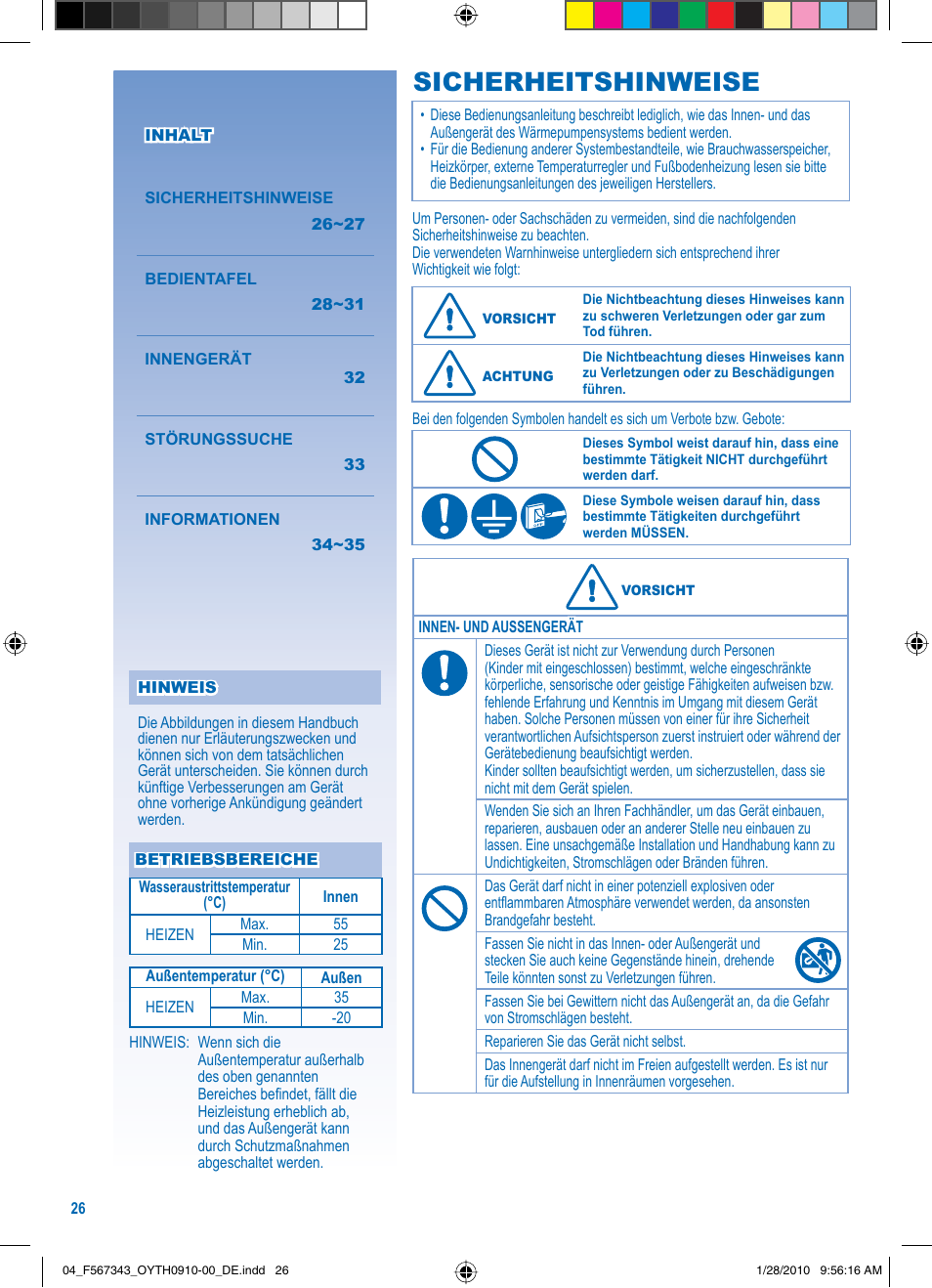 Sicherheitshinweise | Panasonic LIAC7IM3 User Manual | Page 26 / 36