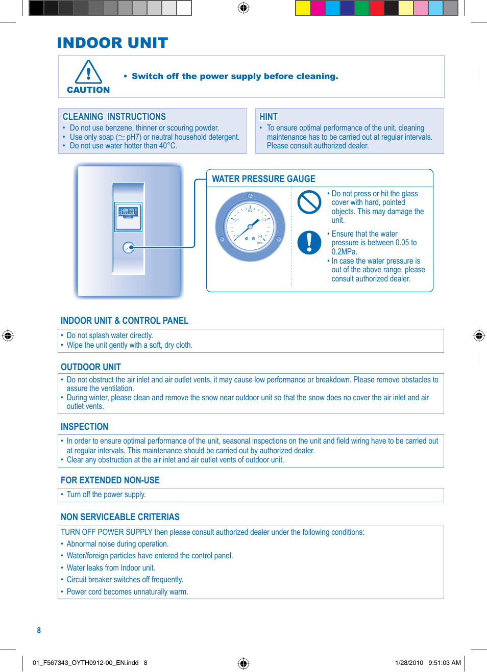 Indoor unit | Panasonic LIAC7IM3 User Manual | Page 8 / 36