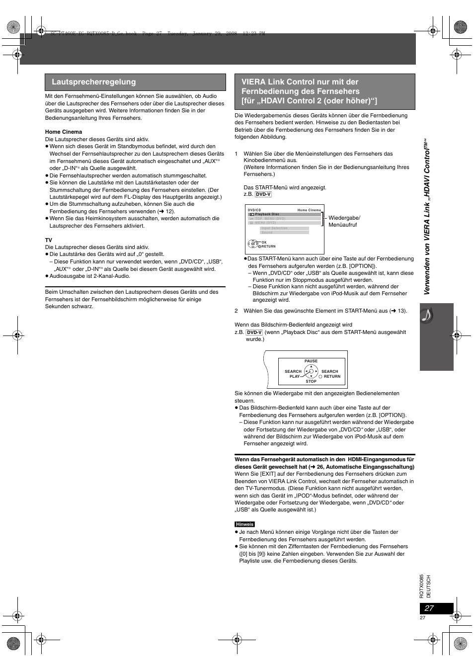 Panasonic SCPT460 User Manual | Page 27 / 116