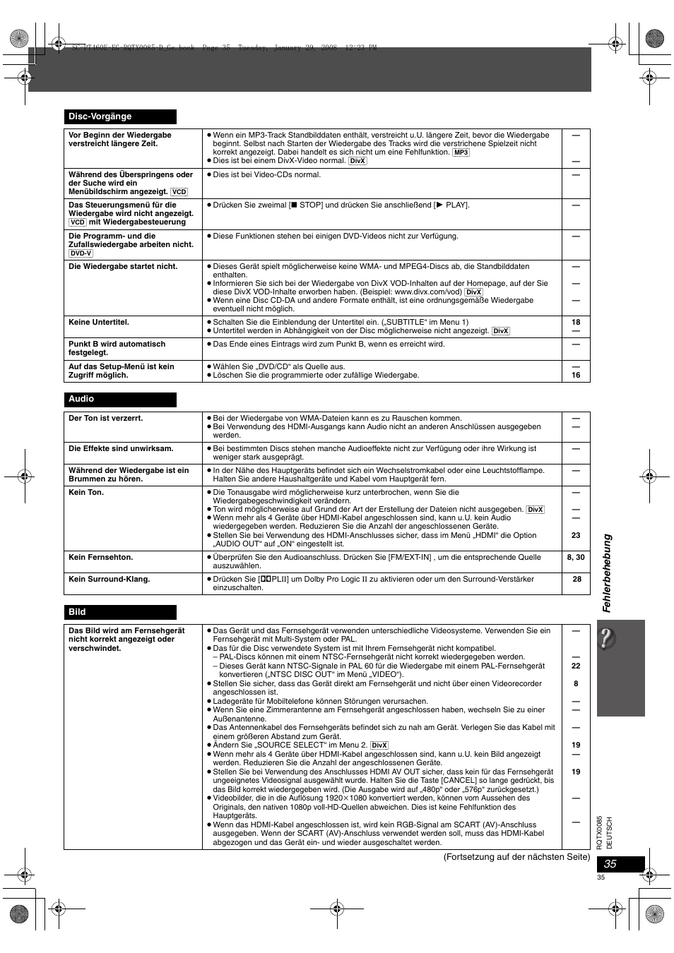 Panasonic SCPT460 User Manual | Page 35 / 116
