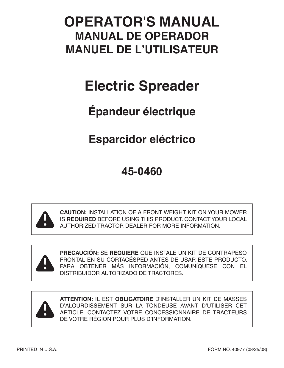 Agri-Fab 45-0460 User Manual | 24 pages