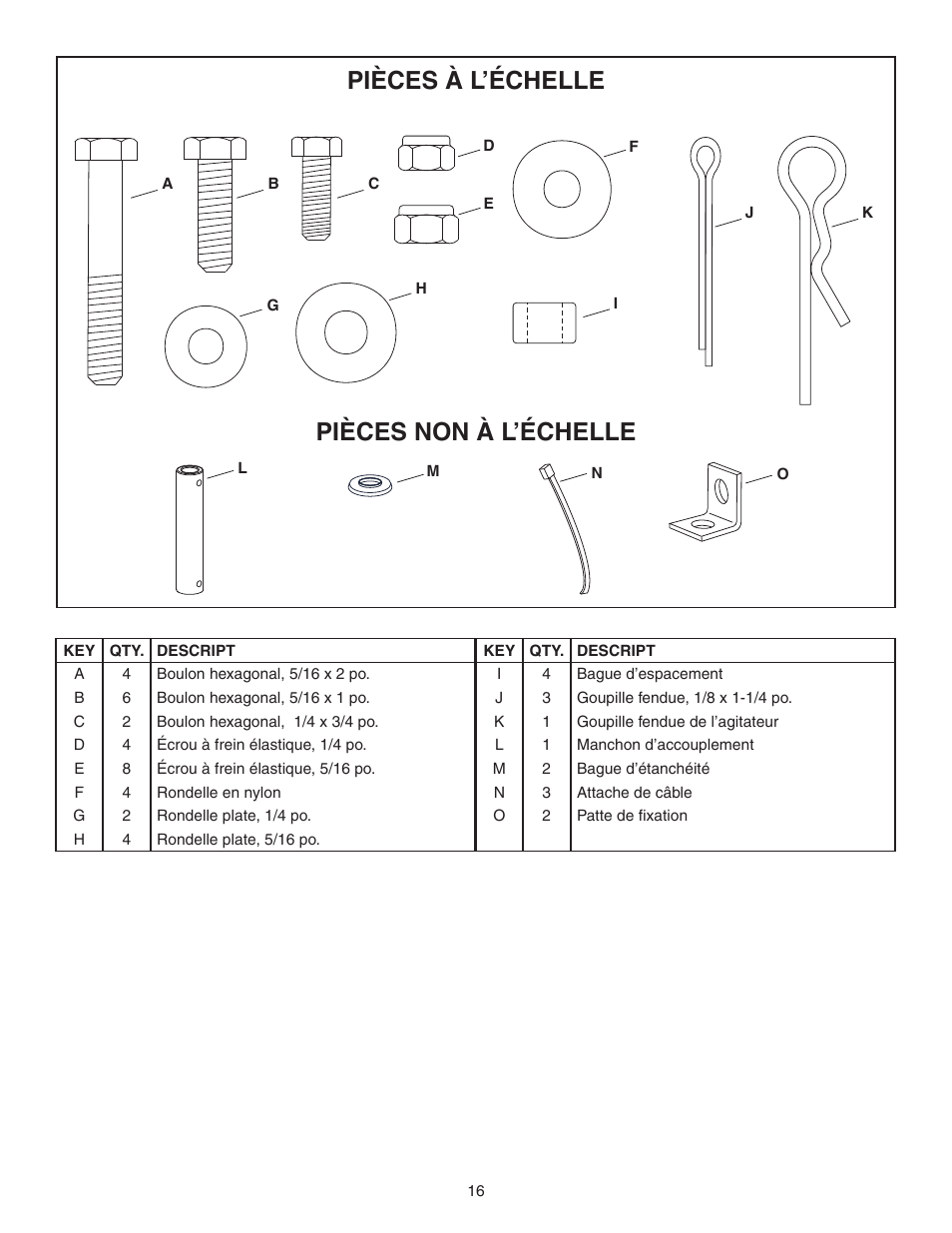 Pièces non à l’échelle pièces à l’échelle | Agri-Fab 45-0460 User Manual | Page 16 / 24