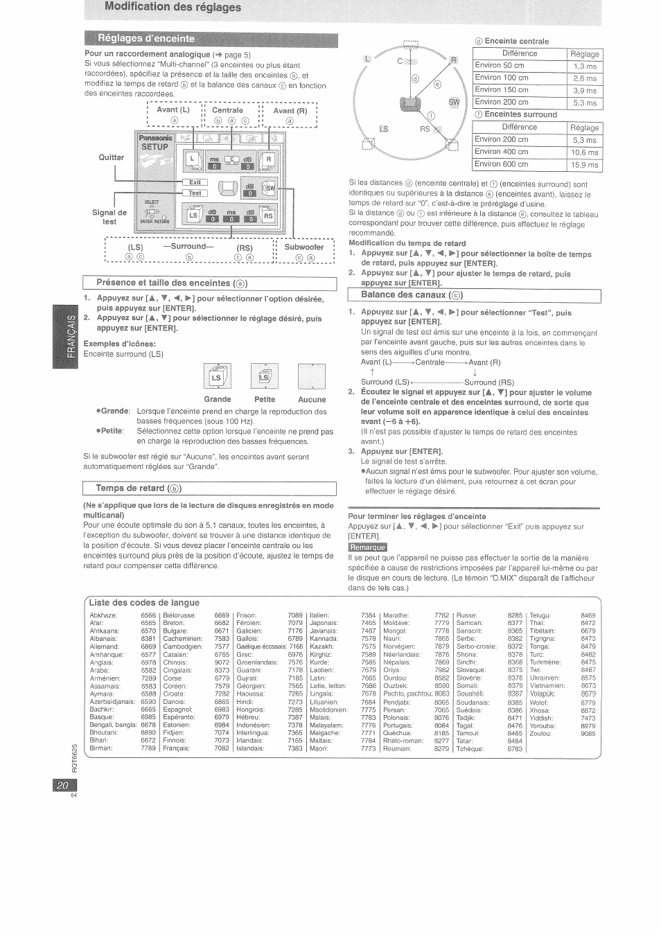Modification des réglages | Panasonic DVDS75EG User Manual | Page 20 / 24