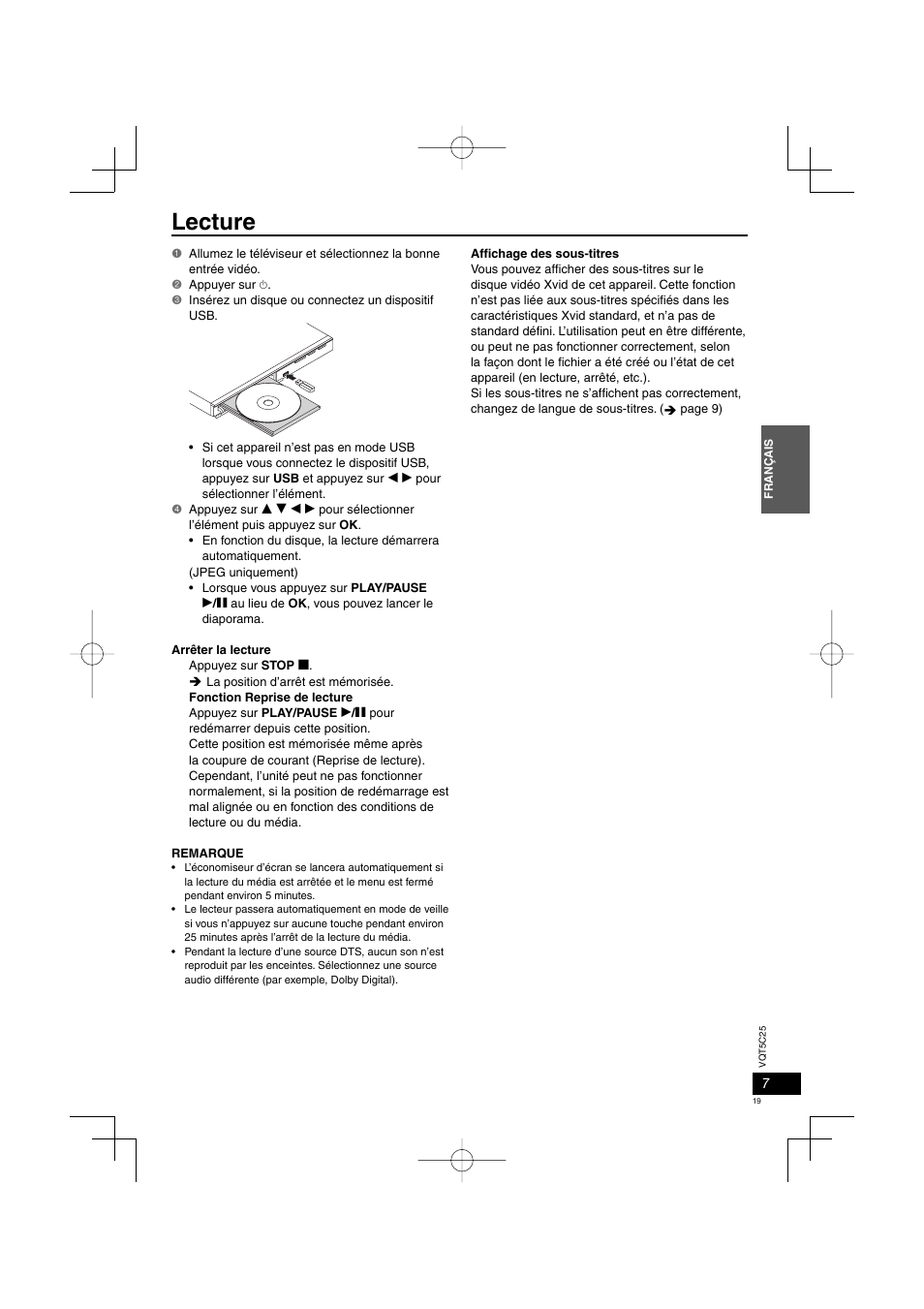 Lecture | Panasonic DVDS500EG User Manual | Page 19 / 80