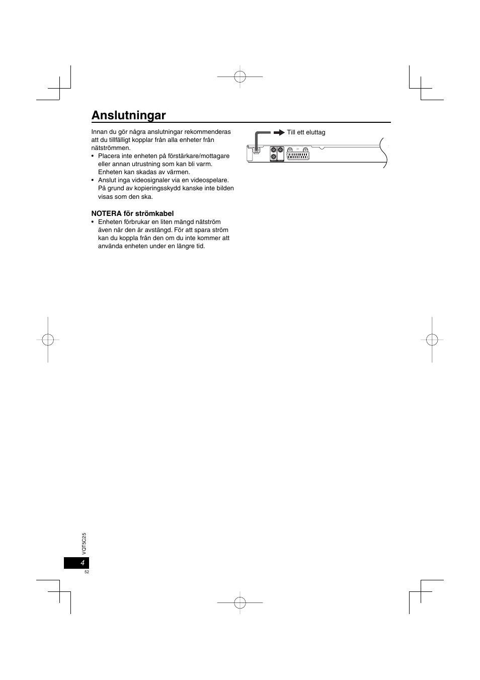 Anslutningar | Panasonic DVDS500EG User Manual | Page 52 / 80