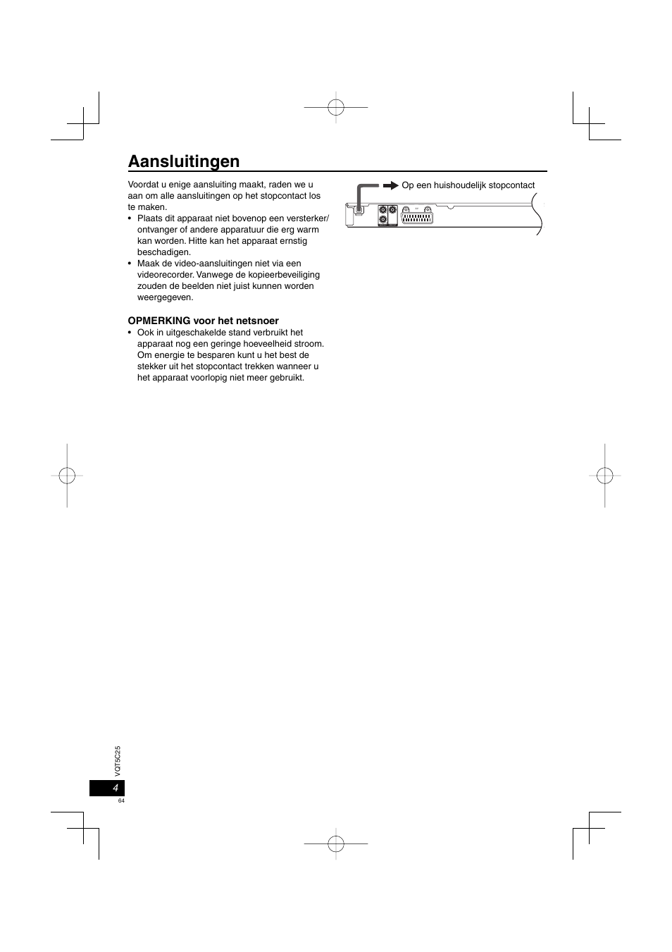 Aansluitingen | Panasonic DVDS500EG User Manual | Page 64 / 80