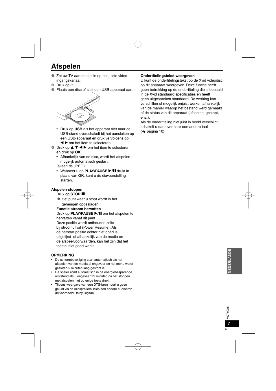 Afspelen | Panasonic DVDS500EG User Manual | Page 67 / 80