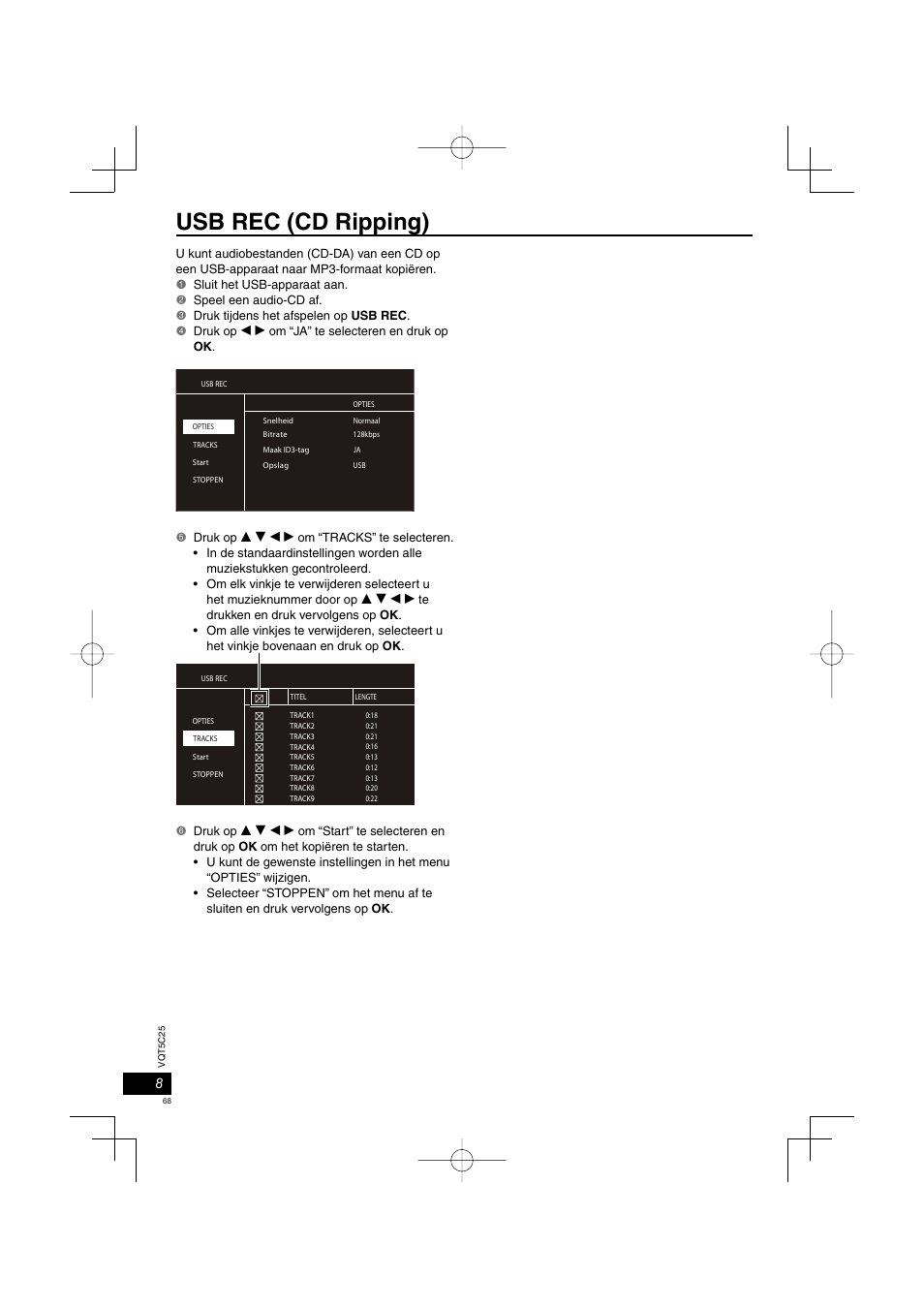 Usb rec (cd ripping) | Panasonic DVDS500EG User Manual | Page 68 / 80