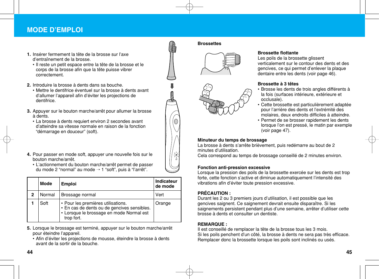 Mode d’emploi | Panasonic EW1012G2 User Manual | Page 23 / 56