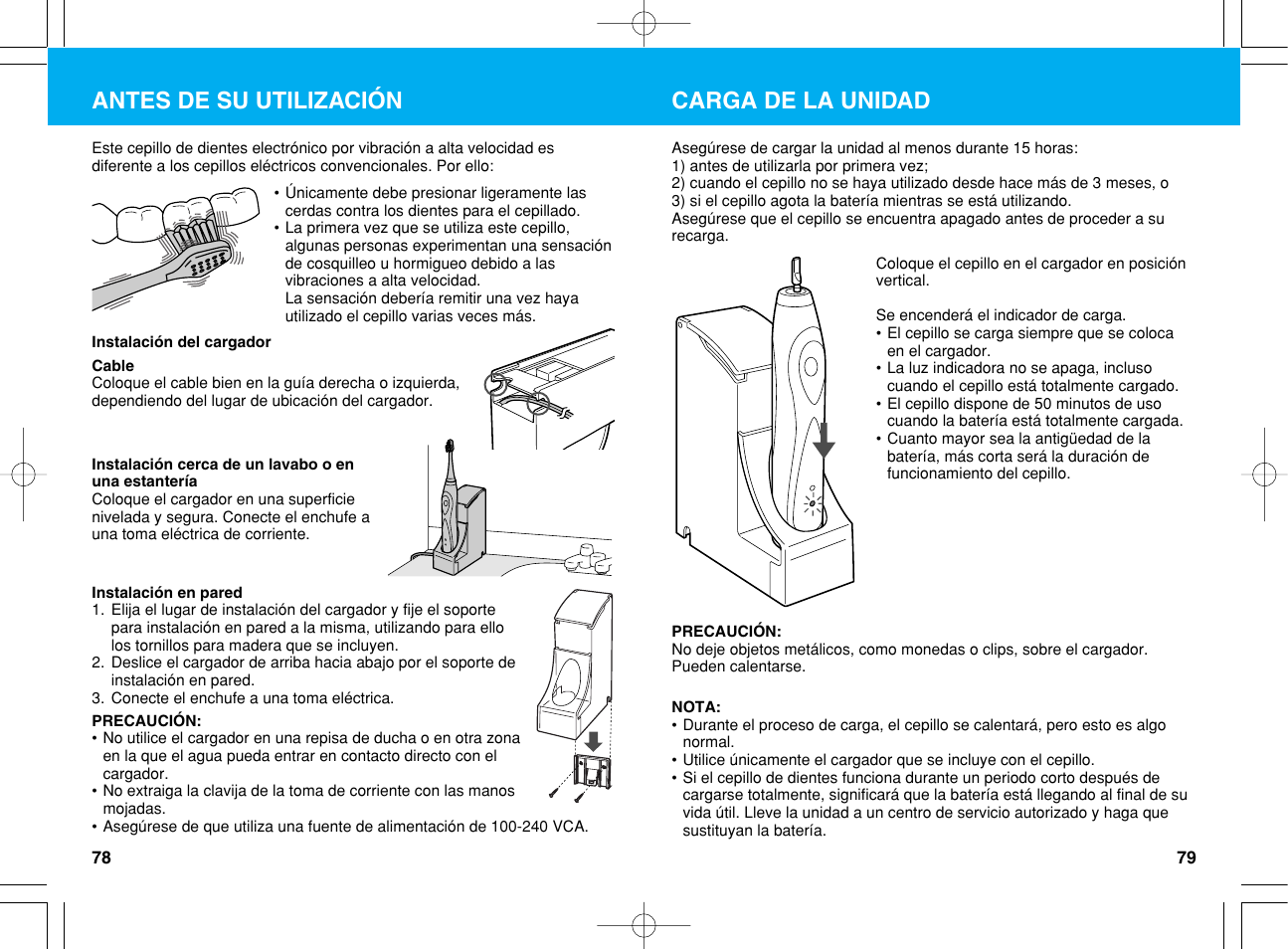 Carga de la unidad, Antes de su utilización | Panasonic EW1012G2 User Manual | Page 40 / 56